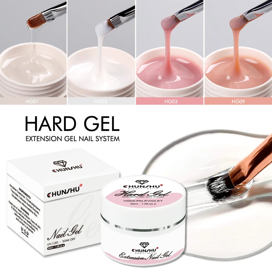 Self-Leveling Hard Builder Gel for Nail Extension