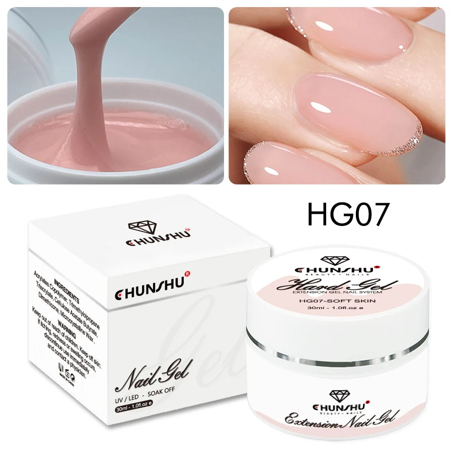 Self-Leveling Hard Builder Gel for Nail Extension