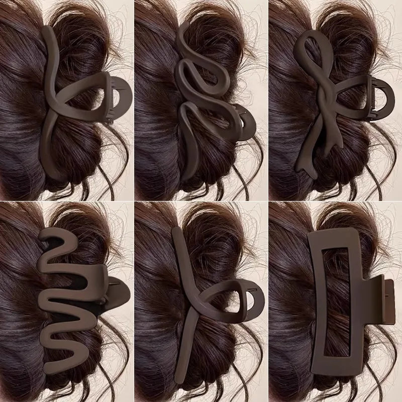 Matte Chocolate Hair Claw Clip