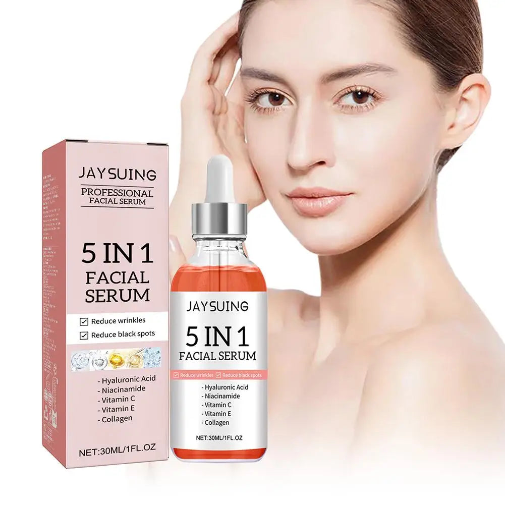 5-in-1 Vitamin C & Hyaluronic Acid Face Serum – Firming, Brightening & Pore Refining