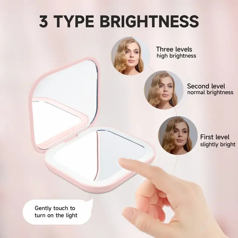 LED Compact Mirror – Portable Lighted Makeup Mirror