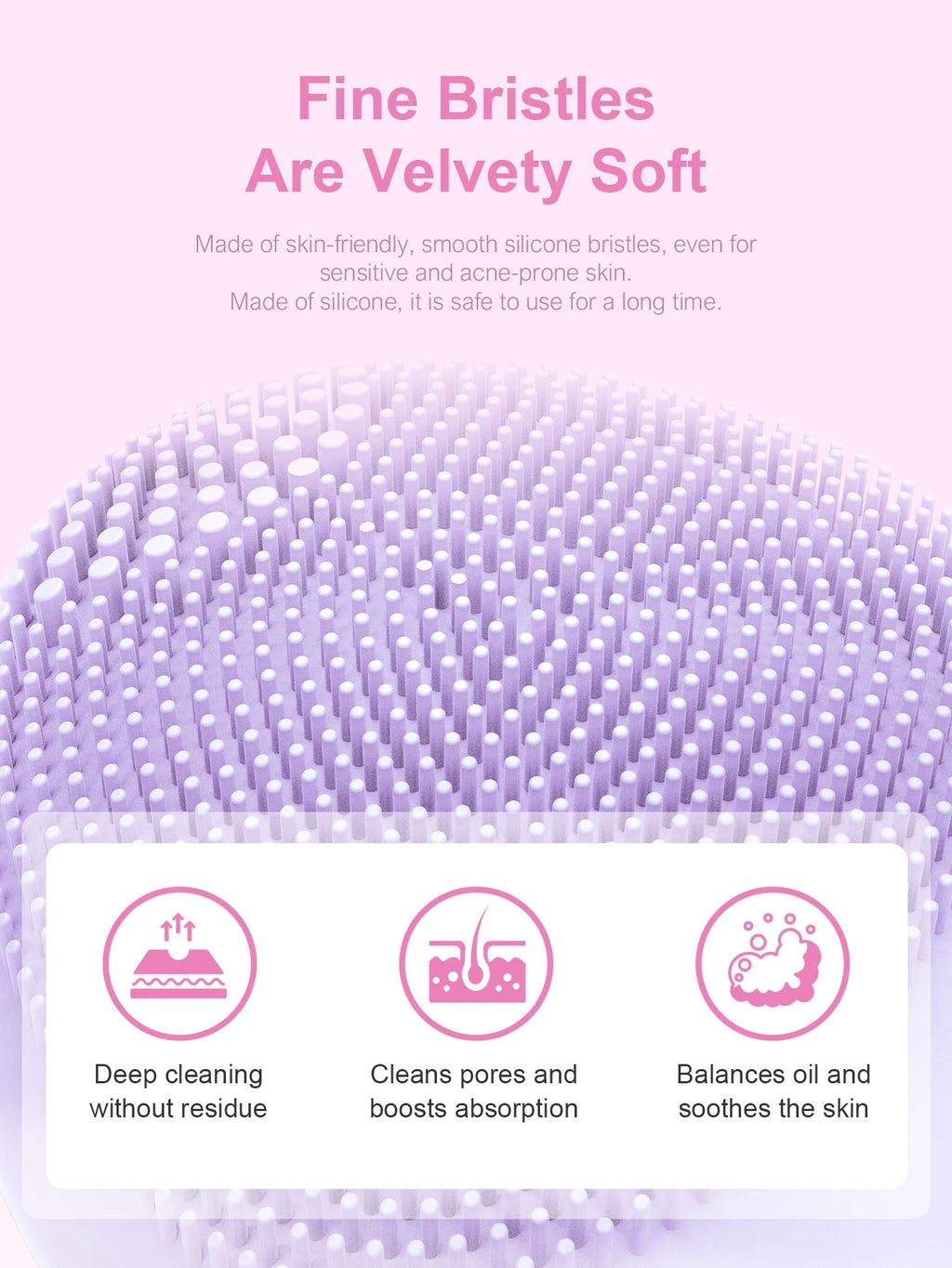 Sonic Silicone Facial Cleansing Brush & Massager