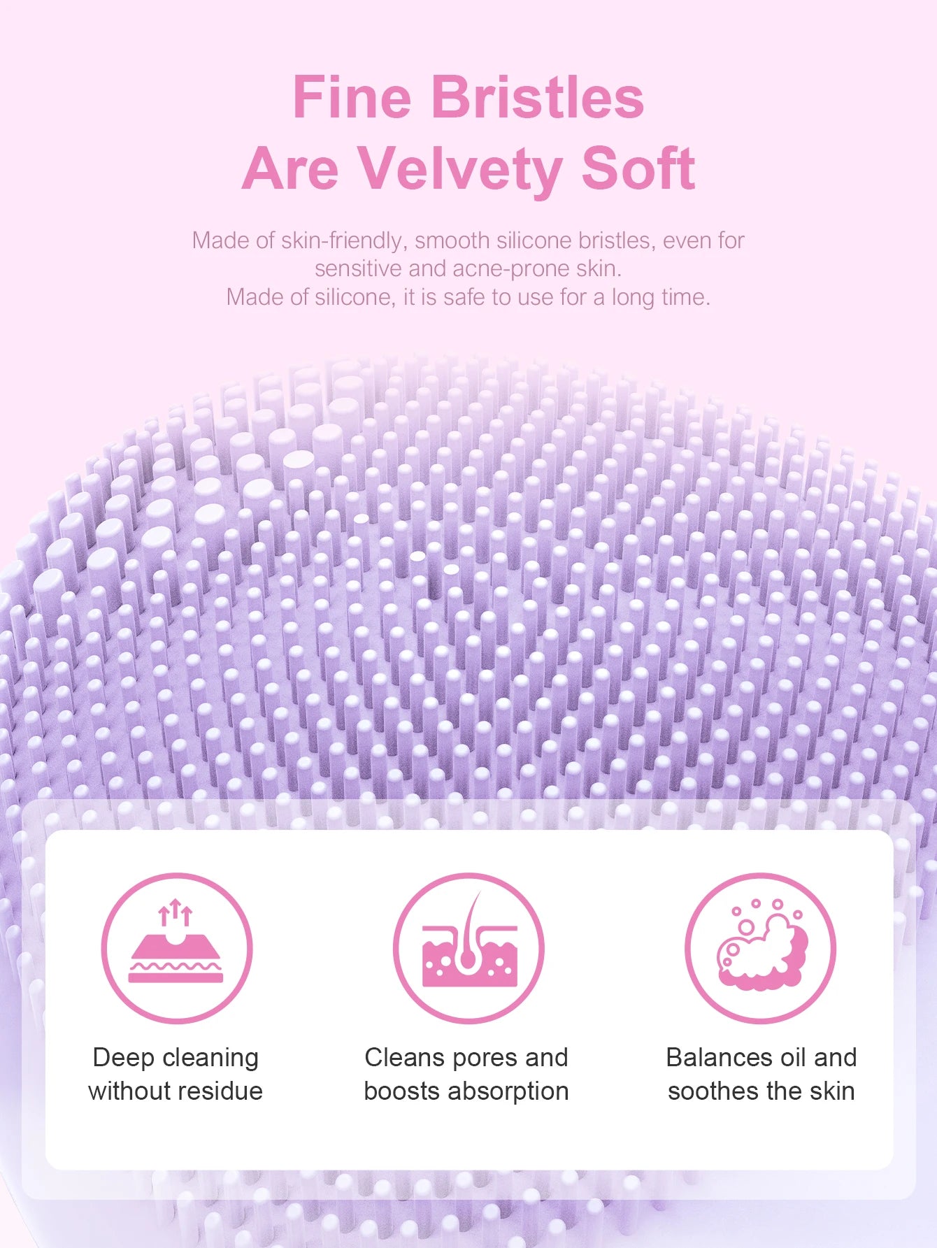 Sonic Silicone Facial Cleansing Brush & Massager