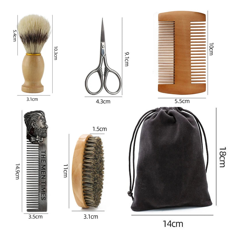 Premium Boar Bristle Beard Grooming Set