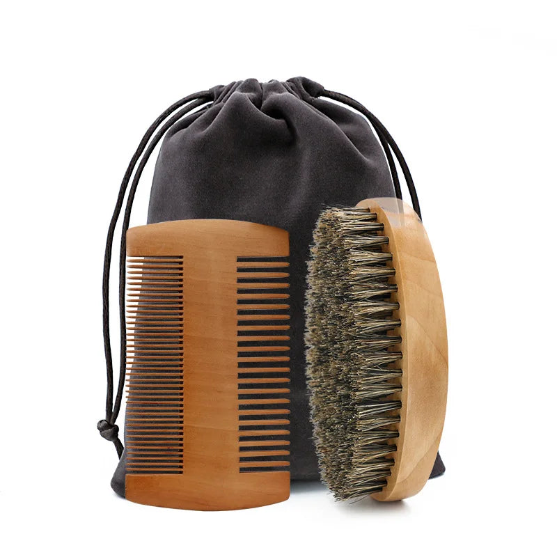 Premium Boar Bristle Beard Grooming Set