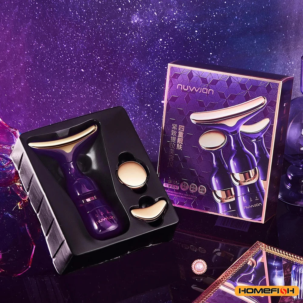 HOMEFISH 3-in-1 Face & Neck Lifting Device – EMS Microcurrent Scalp & Eye Massager