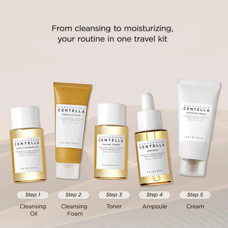 Centella Korean Travel Kit - 5 Step Daily Care Miniature Set