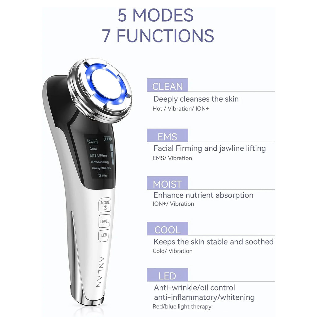 ANLAN Professional Hot & Cold Facial Massager with EMS – Advanced Skin Rejuvenation Device