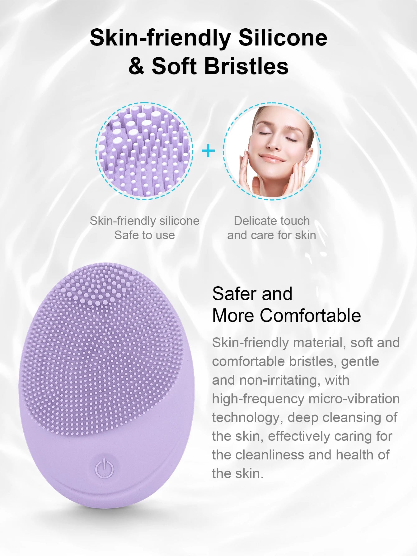 Sonic Silicone Facial Cleansing Brush & Massager