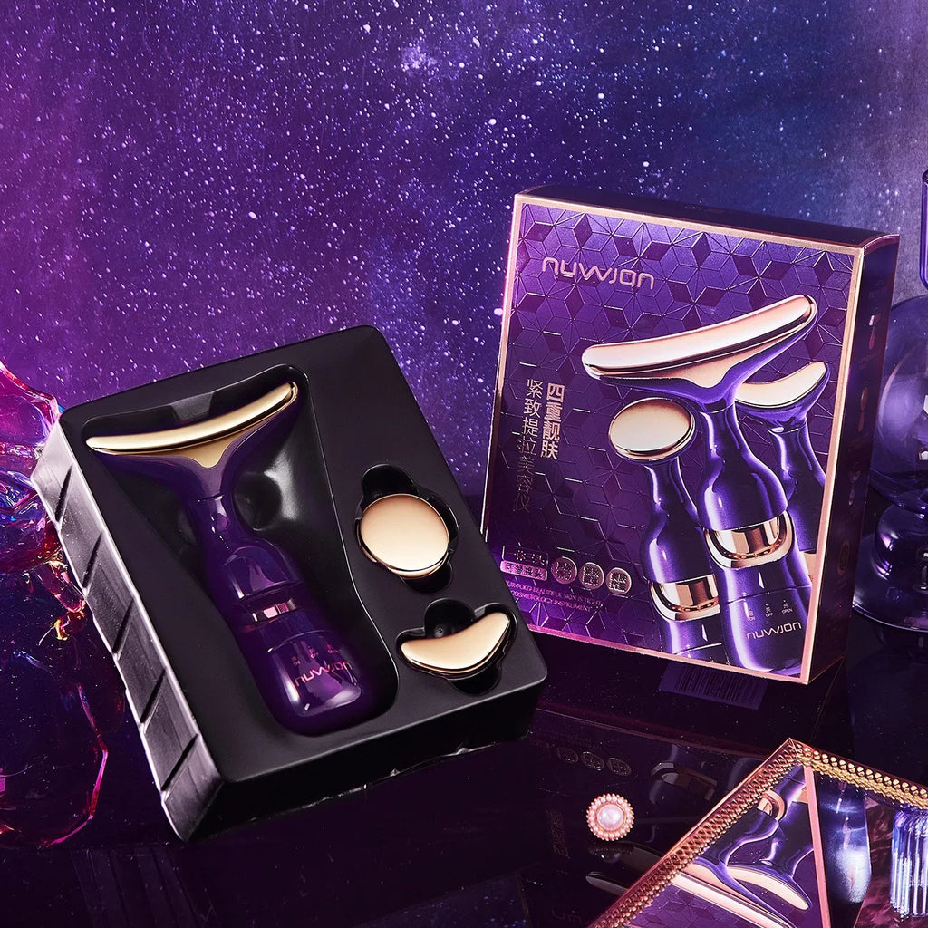 HOMEFISH 3-in-1 Face & Neck Lifting Device – EMS Microcurrent Scalp & Eye Massager