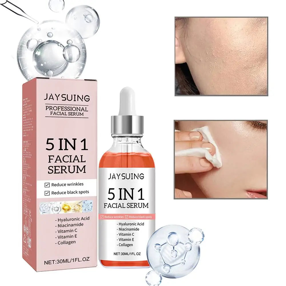 5-in-1 Vitamin C & Hyaluronic Acid Face Serum – Firming, Brightening & Pore Refining