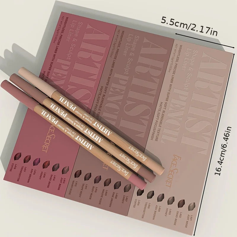 6-Piece Velvet Matte Lip Liner Set