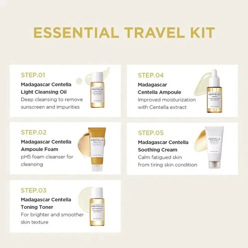 Centella Korean Travel Kit - 5 Step Daily Care Miniature Set