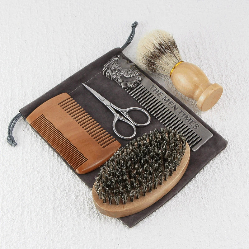 Premium Boar Bristle Beard Grooming Set