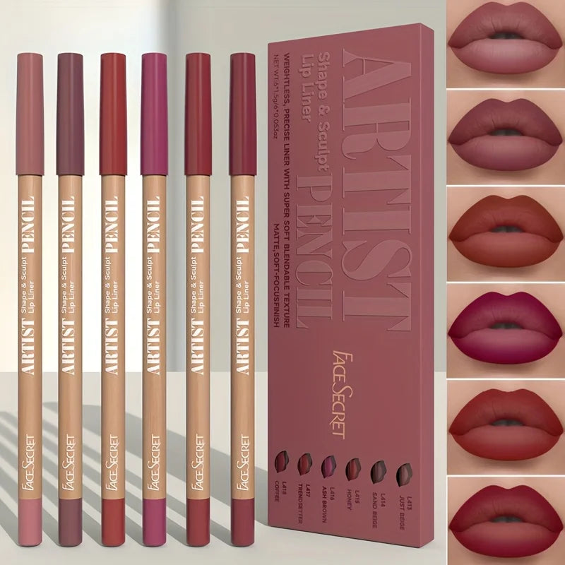 6-Piece Velvet Matte Lip Liner Set